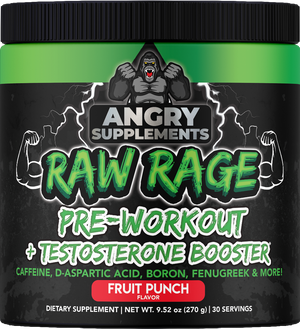 Raw Rage Pre-Workout + Testosterone Booster, Fruit Punch Flavor