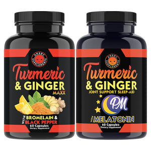 TURMERIC & GINGER MAXX AM + TURMERIC GINGER PM, JOINT SUPPORT SLEEP AID COMBO 2-PACK
