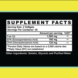 Fish Oil EPA + DHA Essential Fatty Acid 60ct