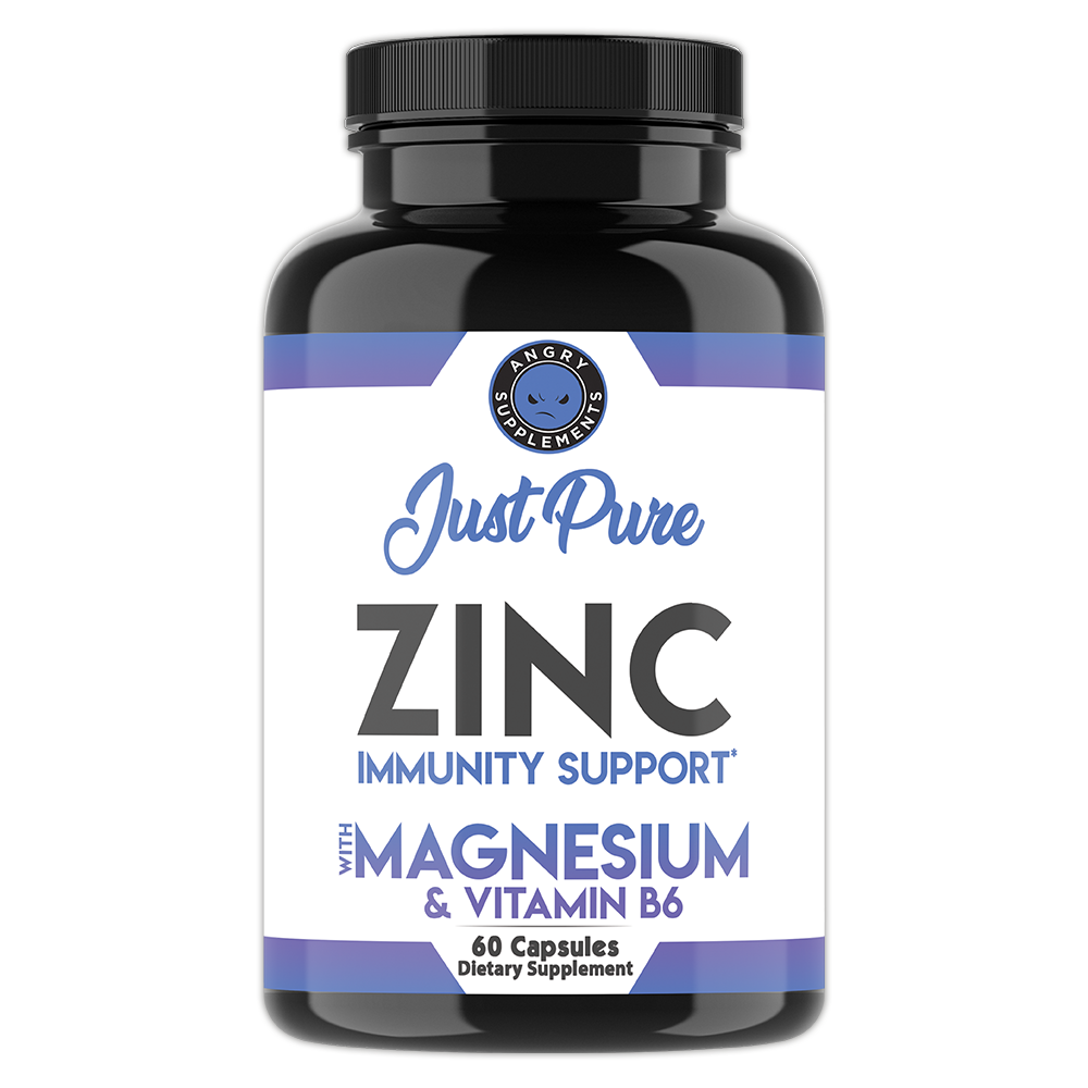 Angry Supplements Just Pure Zinc with Magnesium & Vitamin B6, Immunity Support Complex Capsules-GROUPON REDEMPTION DEAL ONLY