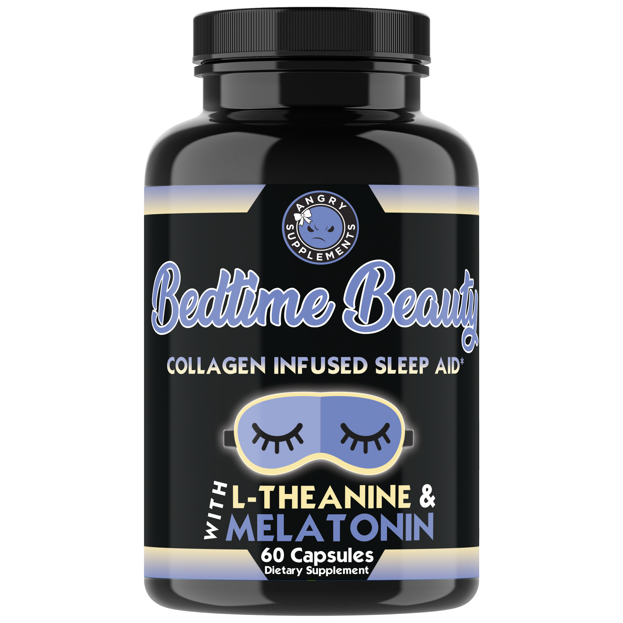 Bedtime Beauty, Collagen Infused Night Time Sleep Aid Pills with L-Theanine, Melatonin, Magnesium & Hyaluronic Acid