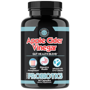 Apple Cider Vinegar with Probiotics - Weight Loss Blend for Gut Health and Immunity with Prebiotics, Zinc, Chromium, Selenium & Essential Vitamins