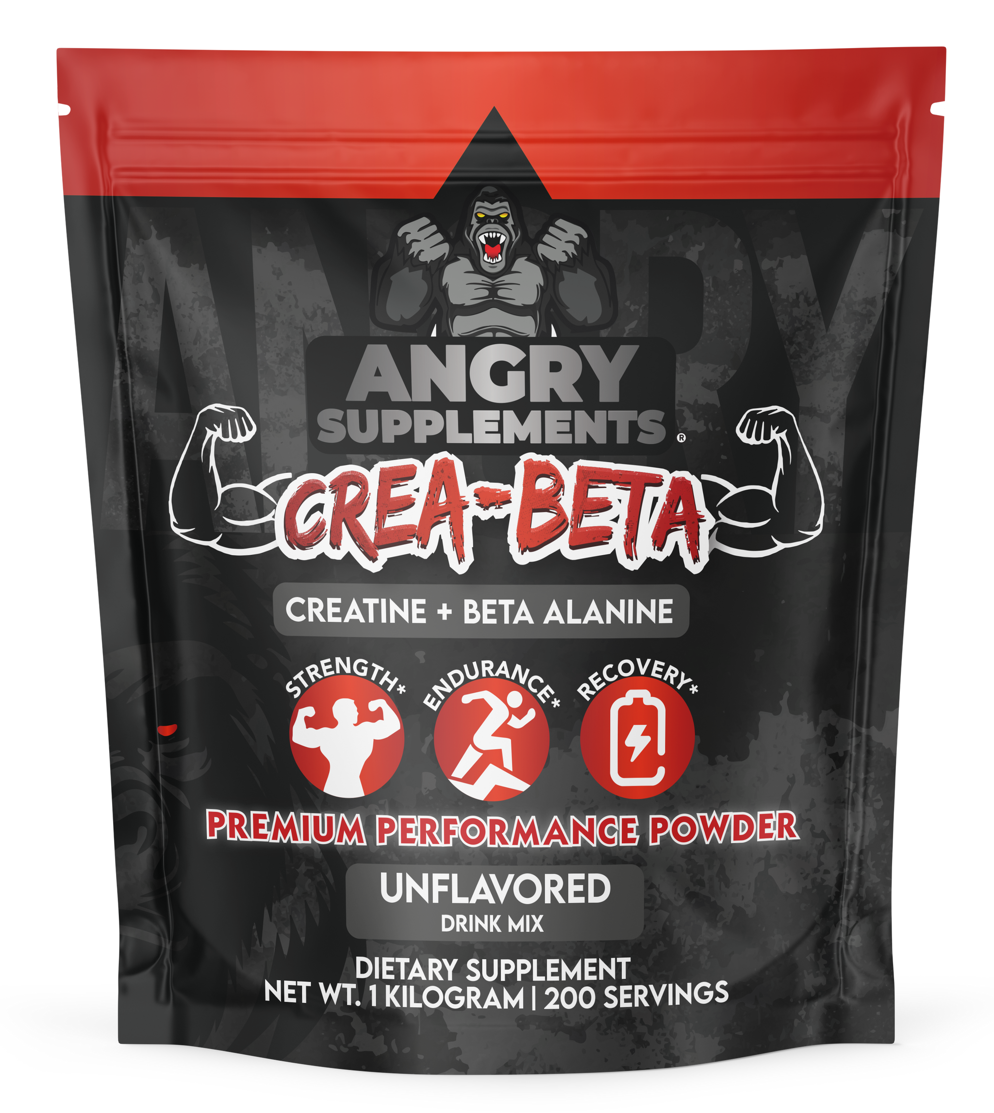 CREA-BETA Creatine Monohydrate + Beta Alanine Premium Performance Unflavored Powder 1 Kilo Bag