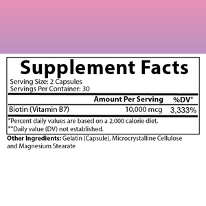 Just Pure Biotin, 10,000 MCG per Serving, 60ct